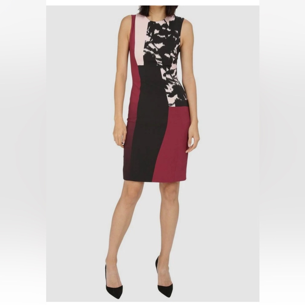 NWT Prabal Gurung Color Block Floral‎ Sleeveless Sheath Dress Size 2